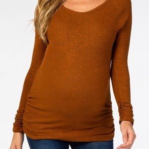 Pinkblush rust ribbed maternity top